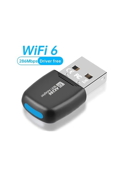 Usb 286mbps Wifi6 Kablosuz Adaptör, Masaüstü Ve Dizüstü Bilgisayarlar İçin Uygun, 2.4ghz Güçlü