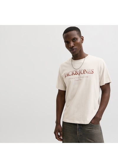 Jack & Jones Erkek Gögüs Logo Baskili Tisört - Devin - 12290173 Çok Renkli