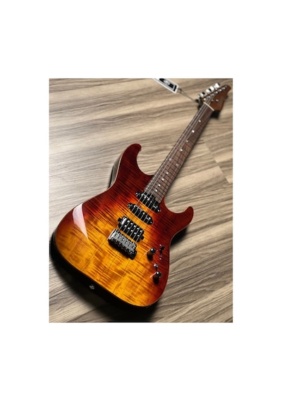 Soloking Ms-1 Custom 22 Hss Flat Top İn Fire Wakesurf With Rosewood Fb Jescar W/gigbag