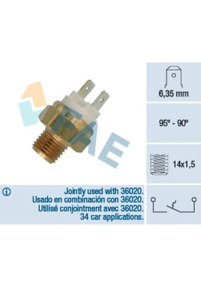 FAE 36010 FAN MÜŞÜRÜ 95 90Â° OPEL OMEGA A BMW 3 SERISI