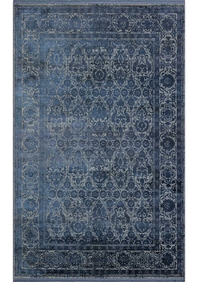 Dark Navy Overdyed Yumuşak İpeksi Tuşeli Halı