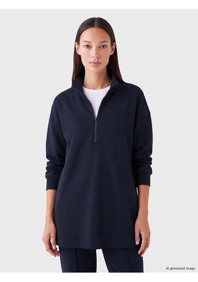 LC Waikiki Lc Waıkıkı Lacivert Oversize Soft Touch Kadın Sweatshirt Tunik