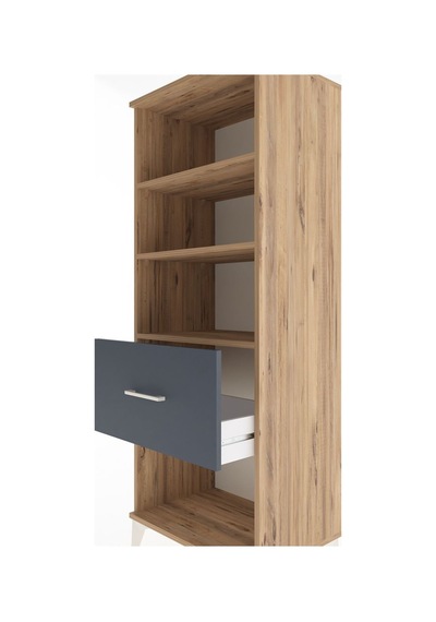 Hyperion Dolap 3 Raflı Tek Çekmeceli 60x44x163 Çam-antrasit Çam