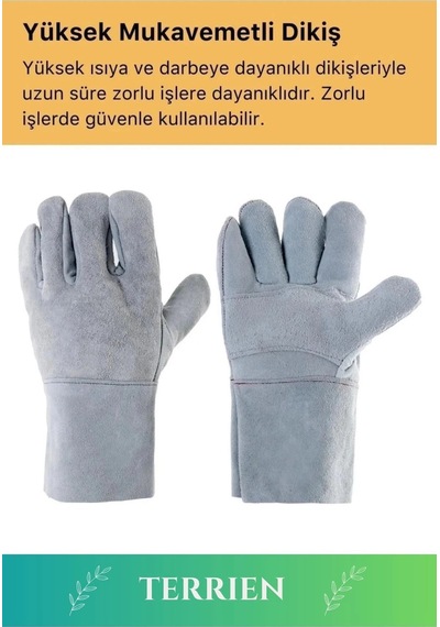 Premium Serisi Yanmaz Isıya Dayanıklı Eldiven Kaynak Yangın İçin Su Geçirmez Çok Amaçlı Deri Eldiven
