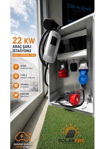 Schoner 22 Kw Akıllı Araç Şarj İstasyonu Type 2 3 Faz Ip66 Su Geçirmez