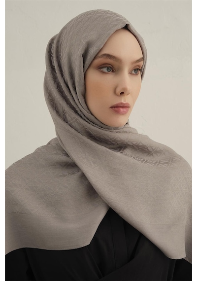 Armine Lyocell Naia Üçgen Monogram Şal 5 - 75 X 200 / Gri - 20 Gri - 20