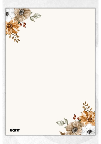 A5 Çiçek Bloknot Çizgisiz Defter - 50 Yaprak - Memopad - Notepad - Not Defteri - Not Kağıdı - 1224 Çok Renkli