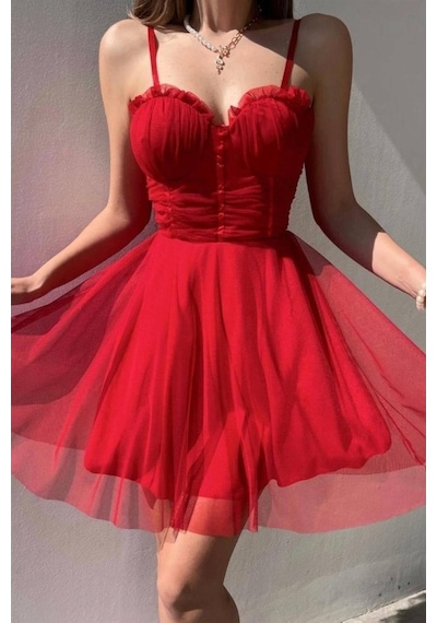 Askılı Elbise Askılı Astarlı Elbise Tütü Elbise Crop Elbise Elbis