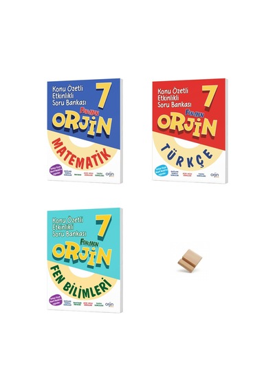 Orjin 7. Sınıf Maarif Matematik Fen Ve Türkçe 3lü Set Konu Özetli Etkinlikli Soru Bankası + Telefon Standı