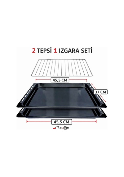 Teka Ankastre Fırın Uyumlu 2 Tepsi 1 Izgara 45,5x37 Cm Set