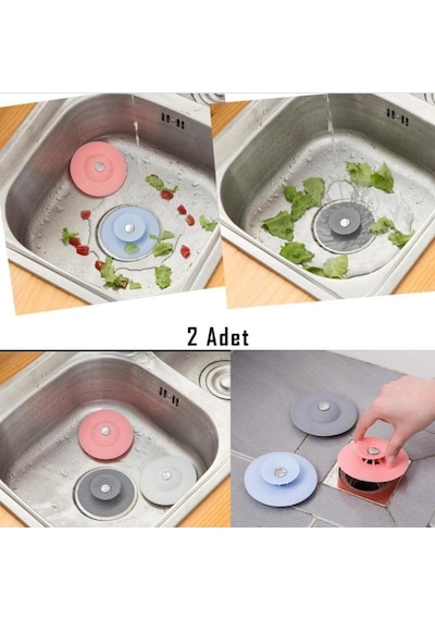 2 Kademeli Dokunmatik Lavabo Tıkacı Silikon Lavabo Gider Tıpası 2 Adet Plastik Diğer