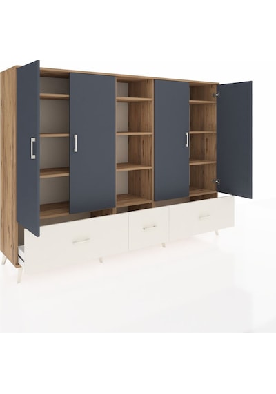 Hyperion Dolap 12 Raflı 3 Çekmeceli 4 Kapaklı 220x44x163 Çam-antr Çam-antrasit/aytaşı Hyperion Dolap 12 Raflı 3 Çekmeceli 4 Kapaklı 220x44x163 Çam-antr Çam-antrasit/aytaşı