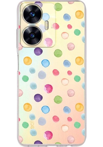Realme C55 İle Uyumlu Water Color 6 Kamera Korumalı Şeffaf Kılıf Şeffaf