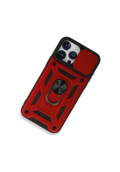 Newface - 209 - iPhone Uyumlu 15 Pro Max Kılıf Pars Lens Yüzüklü Silikon - Csmo-tex - - Kırmızı