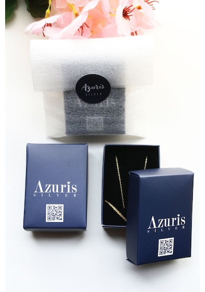 Azuris Silver 925k Gümüş Incili V Harfi Harfli Kolye Gold