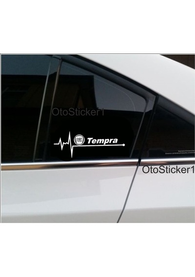 Oto Sticker Fiat Tempra Nabız Kalp Atışı Sticker 2 Adet