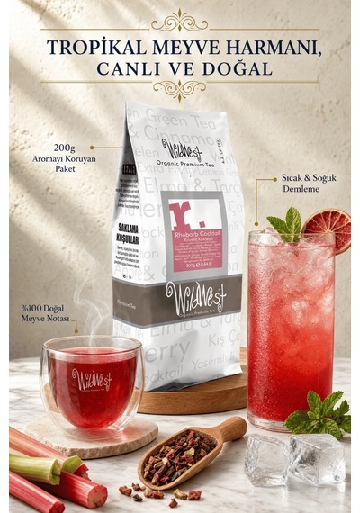 Wildwest Rhubarb Cocktail Meyve Çayı Gurme Dökme Meyve Harmanı 200 G