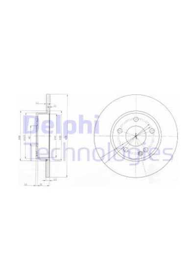 DELPHI BG3840 FREN DİSKİ TK MERCEDES A150 A160 A200 B150 B160 B18