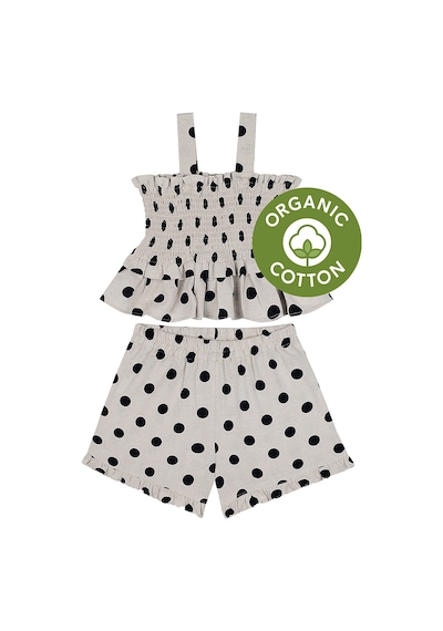Denokids Lacivert Fırfırlı Bluz Şort Set