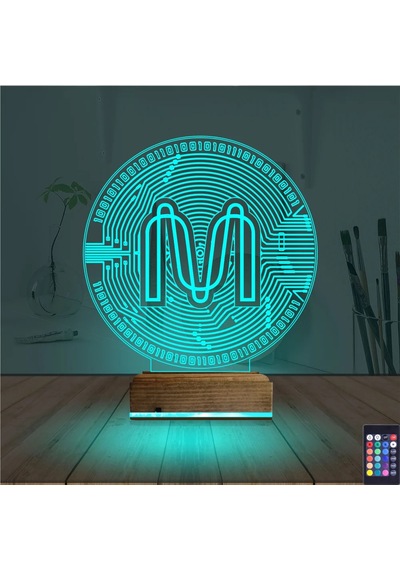 Luvivia Crypto Mina Coin 3d Lamba - Masa Gece Lambası Şeffaf