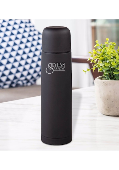 Bk Gift Kişiye Özel Hediye Kutulu 5500 Siyah Deri Çantalı Seyahat Termosu 500ml Kobitmeyencom33457 Bk Gift Renkli