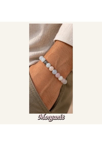 Morganit Taşı Bileklik 8 Mm, Unisex, Elastik Çok Renkli