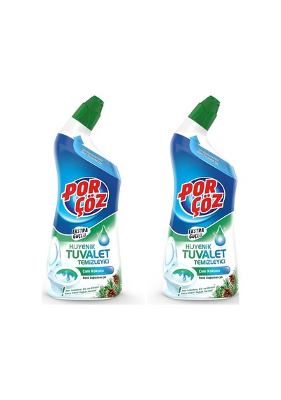 Por Çöz Porçöz Tuvalet Temizleyici Jel Ekstra Güçlü Çam Kokulu 750 Ml 2li Paket