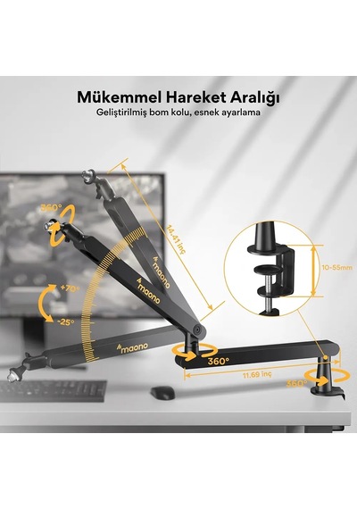 Maono Ba92 Low-profile Boom Arm Mikrofon Standı