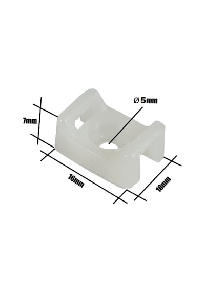 Gwest Vidalı Kroşe 16 x 10 x Ø5mm - Beyaz - 10 Adet