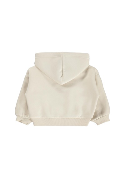 Civil Baby Çiçek Nakışlı Basic Kapşonlu 6-18 Ay Sweatshirt - Bej Taş Rengi
