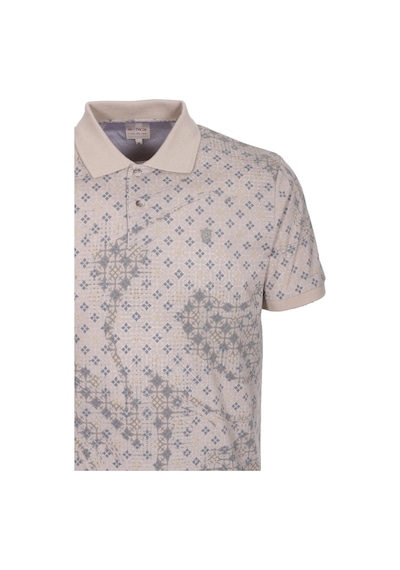 Erkek Polo Yaka Tişört Vizon Slim Fit Ribanalı Kol Pamuklu Baskılı T-shirt Ncs Jeans 1252-vizon Vizon