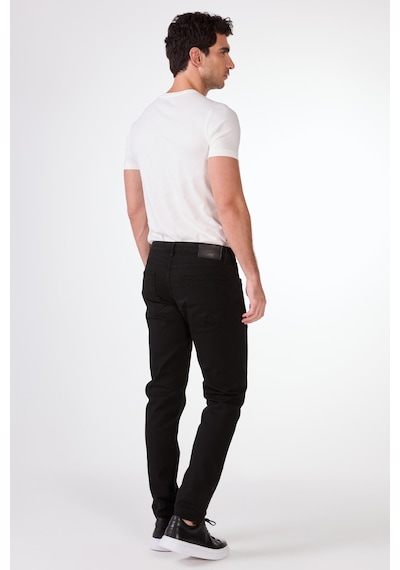 Dufy Siyah 5 Cep Düz Renk Slim Fit Erkek Pantolon Siyah