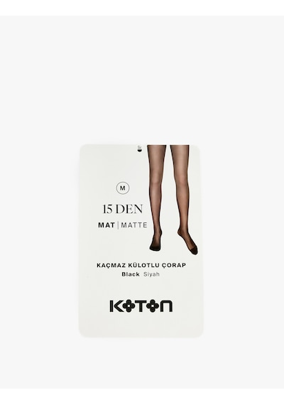 Koton 15 Den Mat Dokulu Kaçmaz Külotlu Çorap Siyah 7wak80037aa