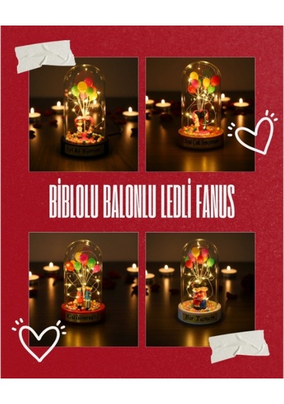 Konyax Biblolu Balonlu Ledli Fanus