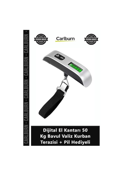 Özel Üretim Hassas Ölçüm Işıklı Dijital El Kantarı 50 Kg Bavul Valiz Kurban Terazisi + Pil Hediyeli