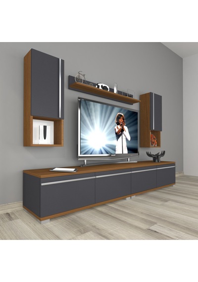 Decoraktiv Eko 5220ta Mdf Tv Ünitesi Tv Sehpası Ceviz - Antrasit
