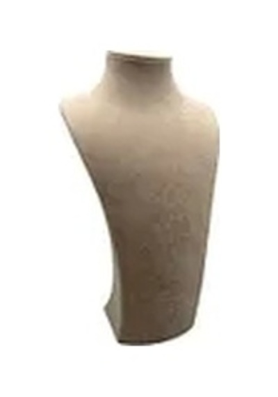 Süet Kumaş Elisia Manken Kahve Renk 32/15 Cm Kolye Gerdanlık Takı Sergileme Mankeni