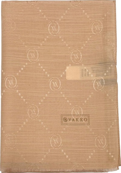 Vakko Pamuk İpek Şal - Monogram - Somon Somon