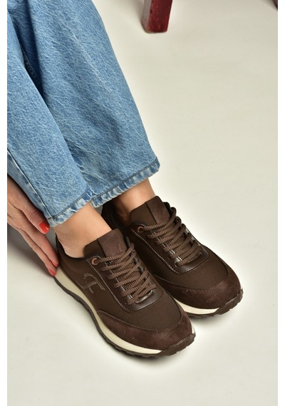 Fox Shoes Z973541804 Kahverengi Kumaş Kadın Spor Ayakkabı Sneakers