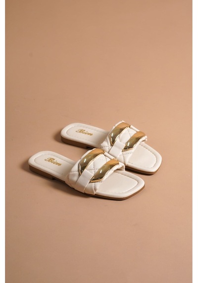 Munora Butik Gold Toka Detaylı Ten Terlik Ten Ten Munora Butik Gold Toka Detaylı Ten Terlik Ten Ten