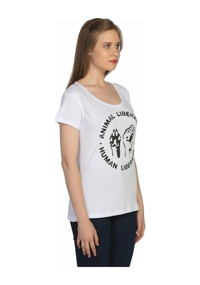 Bant Giyim - Animal Liberation Beyaz Kadın T-Shirt Tişört