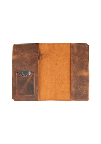 Bloom Scribe Wrap Saddle Brown A5 Hakiki Deri Defter Kılıfı