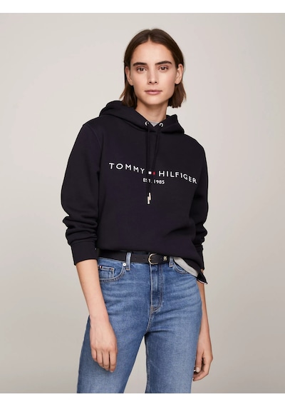 Tommy Hilfiger Bayan Kapşonlu Sweatshirt Siyah
