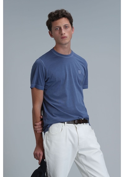 Lufian Erkek Sarder Basic T-shirt 111020216 Mavi