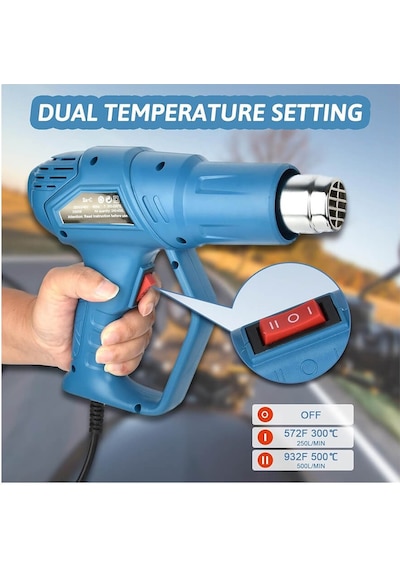 Tograt TGR-202 Profesyonel 2000 W Sıcak Hava Tabancası  2 Kademeli Isı Ayarlı Yx9
