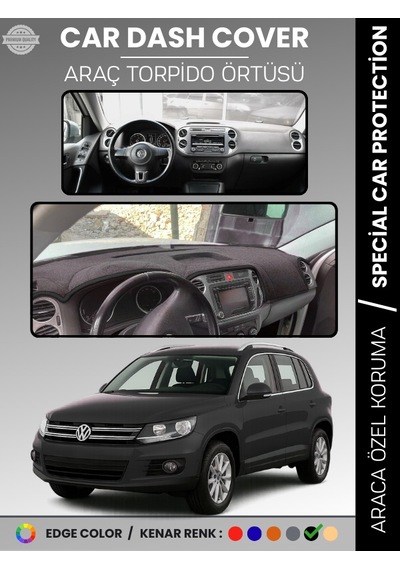 Volkswagen Tıguan 2007-2015 Torpido Örtüsü Ön Göğüs Koruma Torpido Koruma Tam Uyum Araca Özel - 610 Stiloto