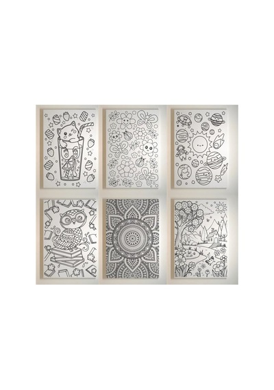 6 Adet 25 X 35 Cm Uv Baskılı Tuval Boyama Seti Boyasız Fırçasız S