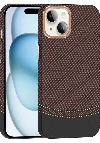 Apple Uyumlu iPhone 13 Kılıf M-safe Şarj Özellikli Karbon Fiber Görünümlü Zore Gros Kapak Çok Renkli
