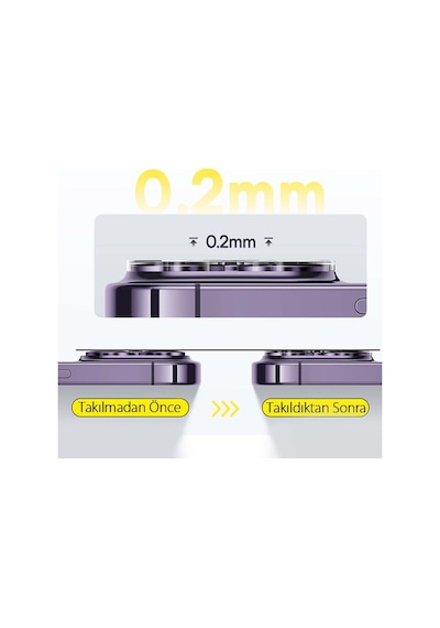 Baseus Apple Uyumlu iPhone 15 Pro-15 Pro Max Crystal Hd Kamera Koruyucu 2 Ade