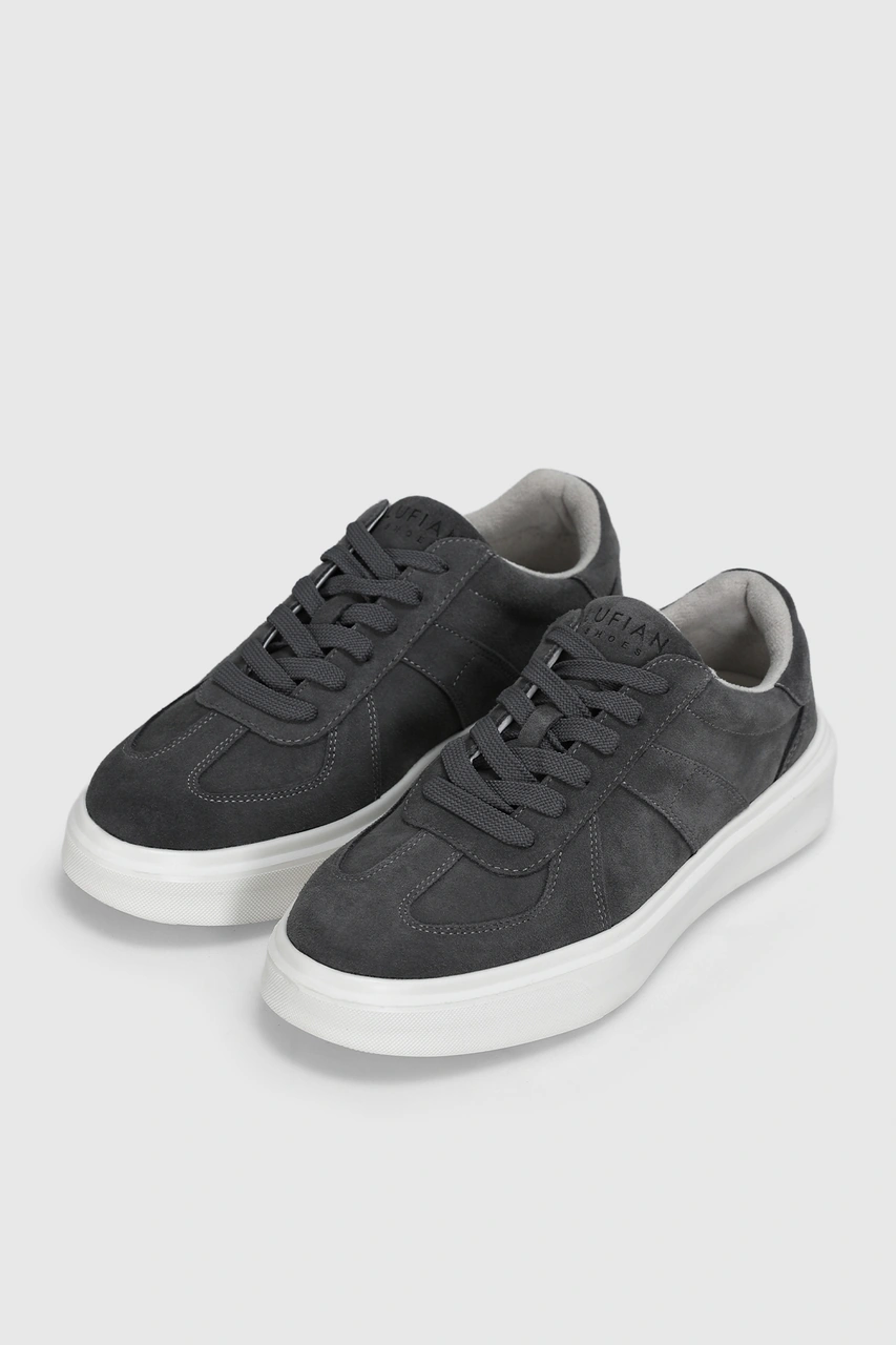 Lufian Jaques Erkek Deri Sneaker Ayakkabı Koyu Gri Koyu Gri 112230226100160 Koyu Gri